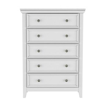 5-drawer Dresser Storage Organizer With Modern Farmhouse Style For Bedroom