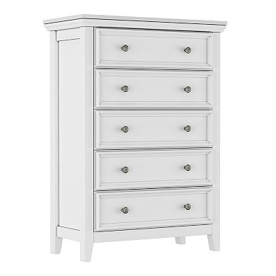 5-drawer Dresser Storage Organizer With Modern Farmhouse Style For Bedroom