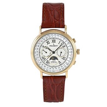 Peugeot Mens Vintage Multi-Function Moon Phase Watch with Perpetual Calendar