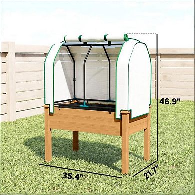 Raised Garden Bed Outdoor Planter Box with Cover