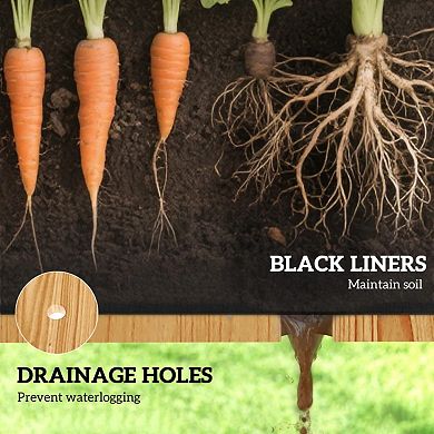 Raised Garden Bed Outdoor Planter Box with Cover