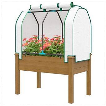 Raised Garden Bed Outdoor Planter Box with Cover