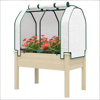 Raised Garden Bed Outdoor Planter Box with Cover