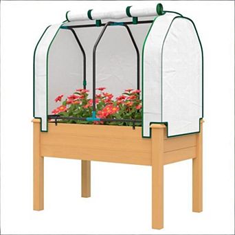 Raised Garden Bed Outdoor Planter Box with Cover