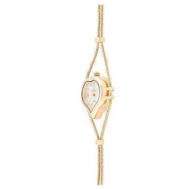 Peugeot Womens Heart Shape Wire Watch with Jewelery Closure