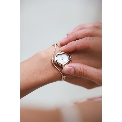 Peugeot Womens Heart Shape Wire Watch with Jewelery Closure