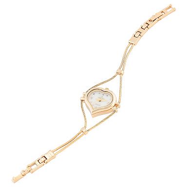 Peugeot Womens Heart Shape Wire Watch with Jewelery Closure