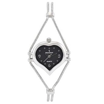 Peugeot Womens Heart Shape Wire Watch with Jewelery Closure
