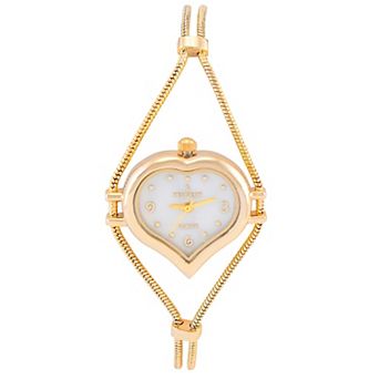 Peugeot Womens Heart Shape Wire Watch with Jewelery Closure