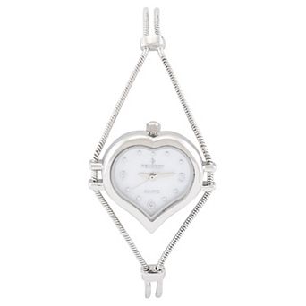 Peugeot Womens Heart Shape Wire Watch with Jewelery Closure
