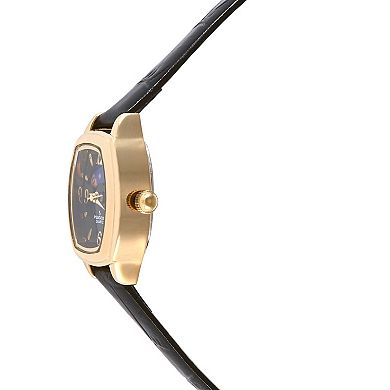 Peugeot Womens 30x20mm Moon Phase Dial Watch with Slim Leather Strap