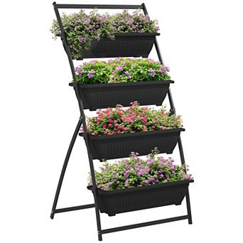4 tier Raised Garden Bed Vertical Outdoor Planter Boxes with Stand
