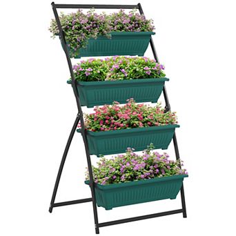 4 tier Raised Garden Bed Vertical Outdoor Planter Boxes with Stand