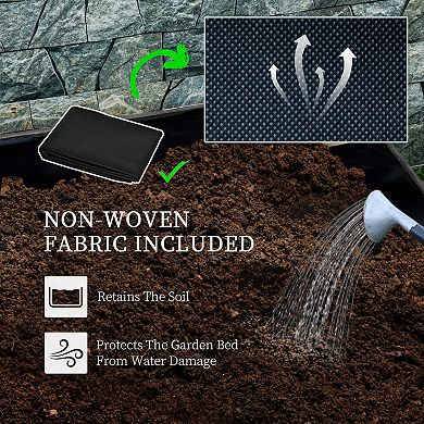 2 Tier Wooden Raised Garden Bed with Trellis, Elevated Planter Box with Legs