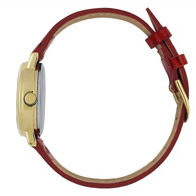 Peugeot Womens 26mm Sun-Moon Phase Watch with Leather Strap