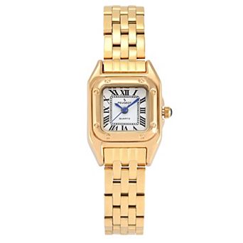 Peugeot Womens Square 20x22mm Panther Link Roman Numeral Bracelet Watch