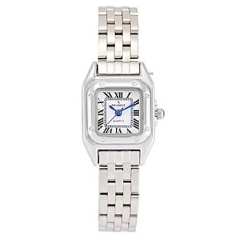 Peugeot Womens Square 20x22mm Panther Link Roman Numeral Bracelet Watch