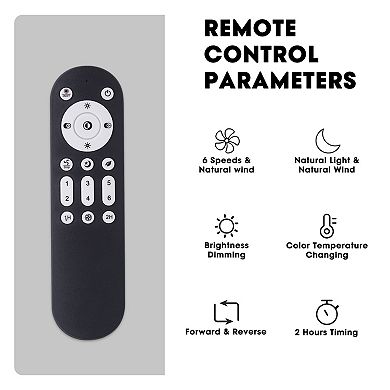 Moooni 20" Smart Indoor Modern White Round Low Profile Dimmable Ceiling Fan with Remote for Bedroom