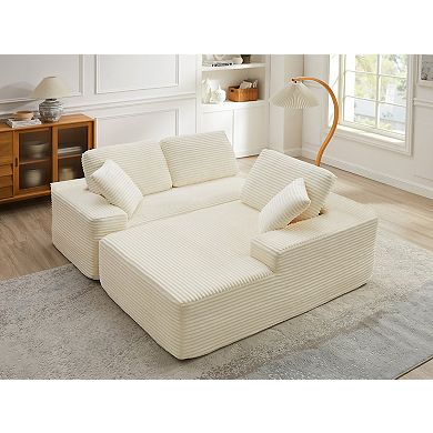 109.4” Modular Boneless Sofa, Convertible Sofa Bed, No Assembly Required Cloud Couch with Deep Seat