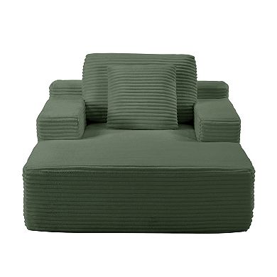 68.5 Inch Oversized Indoor Chaise Lounge, Sofa Bed, Corduroy Sofa, Deep Seat Sleeper Couch