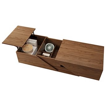 Farmhouse Lift Top Coffee Table with Hidden Storage, Versatile Rectangular Wooden Table