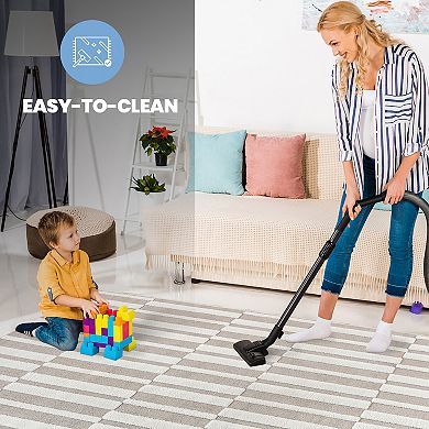 Modern Striped Non-Shedding Area Rug for Living Room, Bedroom and Kitchen