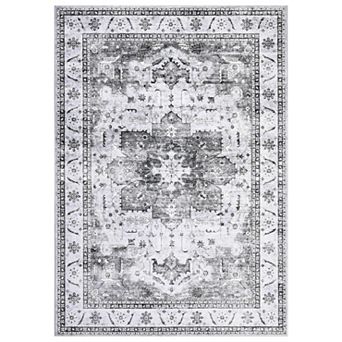 Area Rugs for Living Room Machine Washable Rug Lightweight Low Pile Chenille Non Slip Rug