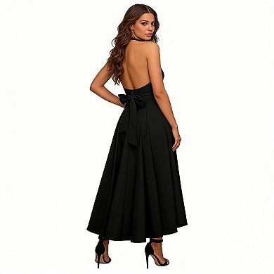 Women's Elegant High Waisted Skirt Casual Long Maxi Skirt with Pockets