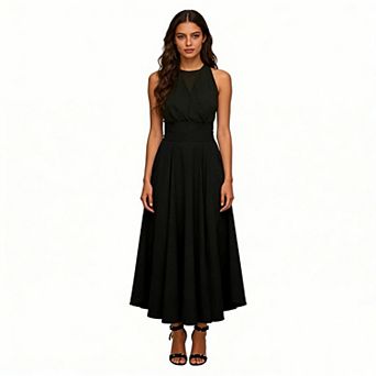 Women's Elegant High Waisted Skirt Casual Long Maxi Skirt with Pockets