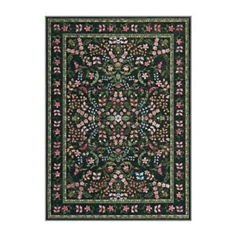 Area Rugs for Living Room Floral Washable Rug Vintage Large Soft Boho NonSlip Carpet