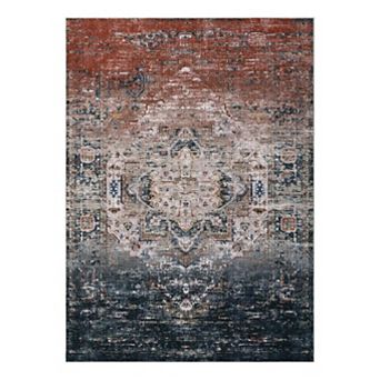 Area Rugs for Living Room, Machine Washable Non-Slip Ombre Vintage Distressed Accent Rug