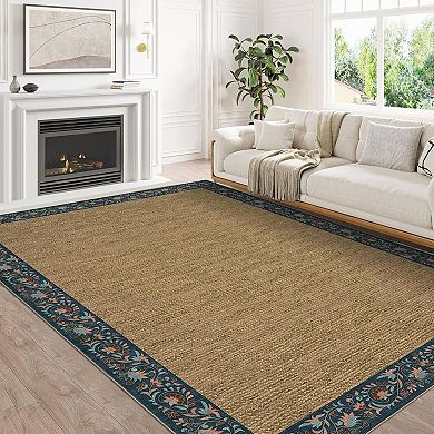 ANIXOL Washable Modern Farmhouse Floral Area Rug