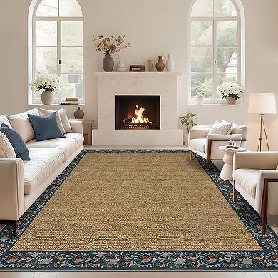 ANIXOL Washable Modern Farmhouse Floral Area Rug