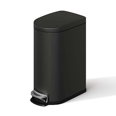 2.6 Gallon Step-on Bathroom Trash Bin with Lid 12.6 x 7.32 x 15.28in