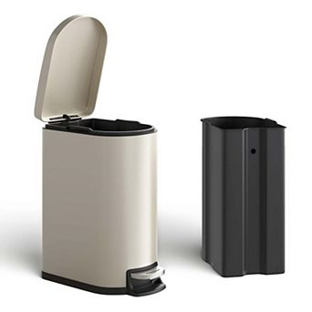 2.6 Gallon Step-on Bathroom Trash Bin with Lid 12.6 x 7.32 x 15.28in