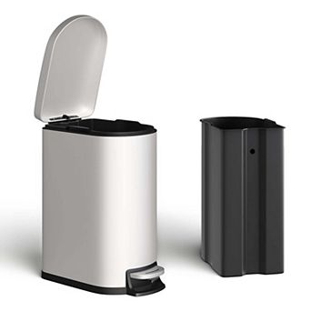 2.6 Gallon Step-on Bathroom Trash Bin with Lid 12.6 x 7.32 x 15.28in