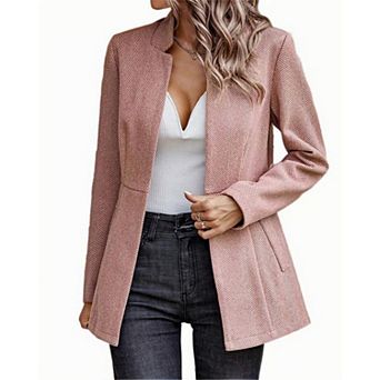Women Casual Blazer Open Front Long Sleeve Work Office Suit Jacket