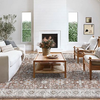 ANIXOL Washable Non-Slip Vintage Oriental Area Rug