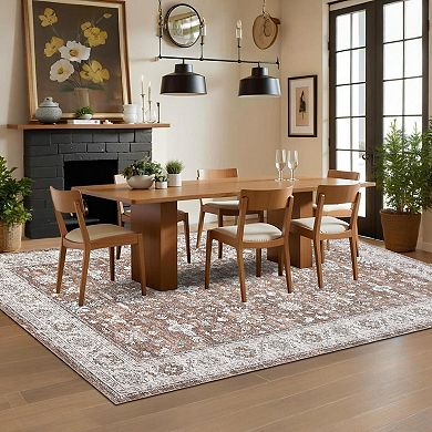 ANIXOL Washable Non-Slip Vintage Oriental Area Rug