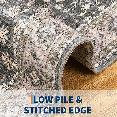 ANIXOL Washable Non-Slip Vintage Oriental Area Rug