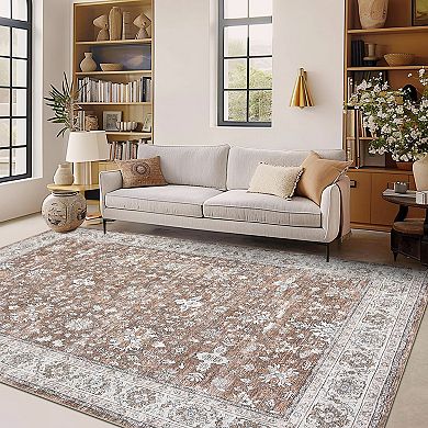 ANIXOL Washable Non-Slip Vintage Oriental Area Rug