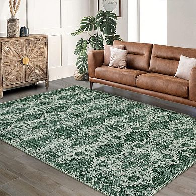 ANIXOL Washable Foldable Persian Style Low Pile Area Rug