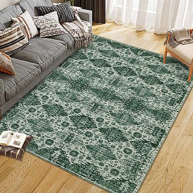 ANIXOL Washable Foldable Persian Style Low Pile Area Rug