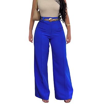 Women's Palazzo Lounge Pants Stretchy Wide Leg Casual Pants Comfy High Waist Flowy Pants