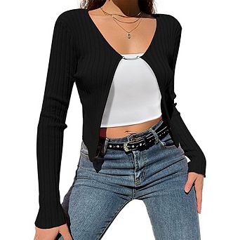 Women's Cropped Cardigans Sweaters Open Front Bolero Shrugs Tops