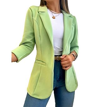 Women's Long Sleeve Blazer Business Casual Jacket Open Front Cardigan Work Jacket with Pockets