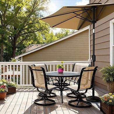 Patio Umbrella 9FT Half Umbrella Outdoor with Smooth Crank Lift Outdoor Shade Canopy