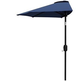 Patio Umbrella 9FT Half Umbrella Outdoor with Smooth Crank Lift Outdoor Shade Canopy
