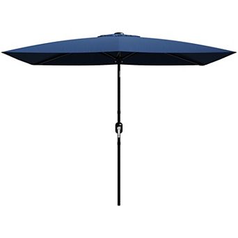 10x6.5FT Rectangular Patio Umbrella Outdoor Table Umbrella with 6 Sturdy Ribs Tilt