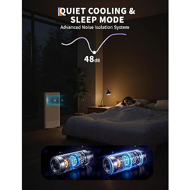 3-in-1 Floor AC Unit for Rooms Up to 350 Sq.ft with Dehumidifier & Fan, 24H Timer